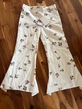 Acne Studios CropFloral Bell-Bottom Pants